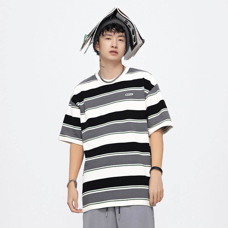 Striped loose short sleeved T-shirt For Men And Women | MuddyStock Originals MuddyStock