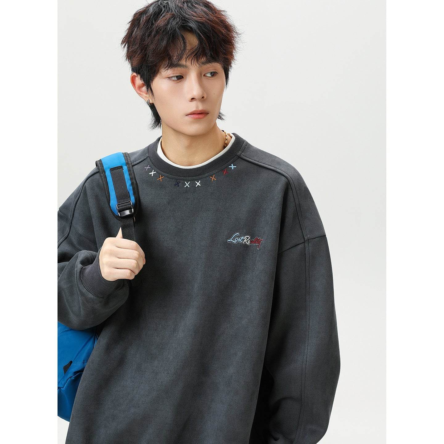Round neck sweatshirt men's embroidered pullover | MuddyStock Originals MuddyStock
