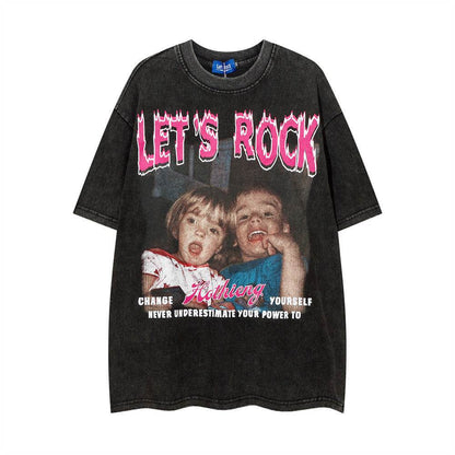 Fashion Personalized Printed Short-sleeved T-shirt For Men And Women Black MuddyStock