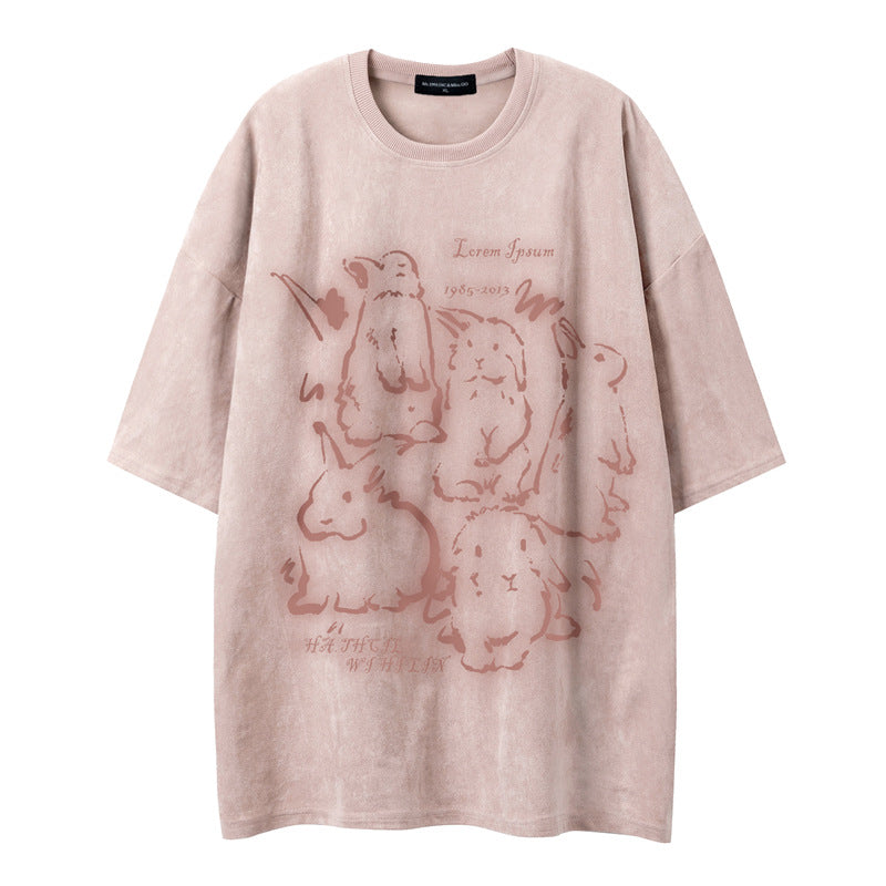 Loose pattern printed T-shirt