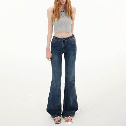 Flared Denim Pants for Women | MuddyStock Originals Dark Blue Extended MuddyStock