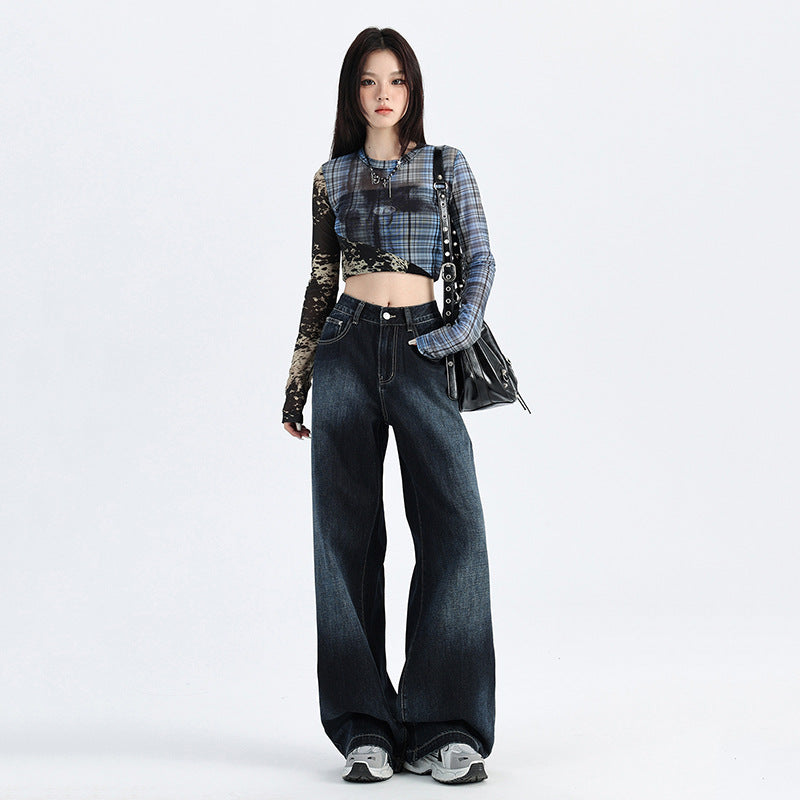 Wide-Leg Loose Drape Straight Jeans For Women | MuddyStock Originals