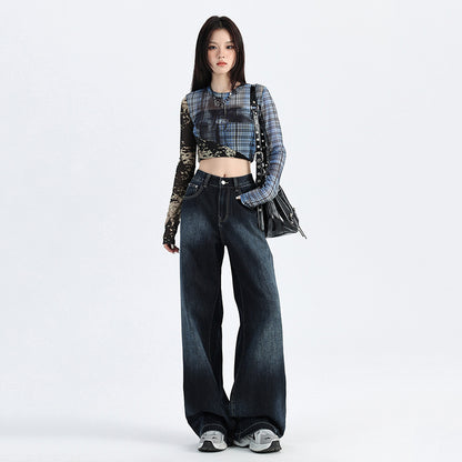 Wide-Leg Loose Drape Straight Jeans For Women | MuddyStock Originals
