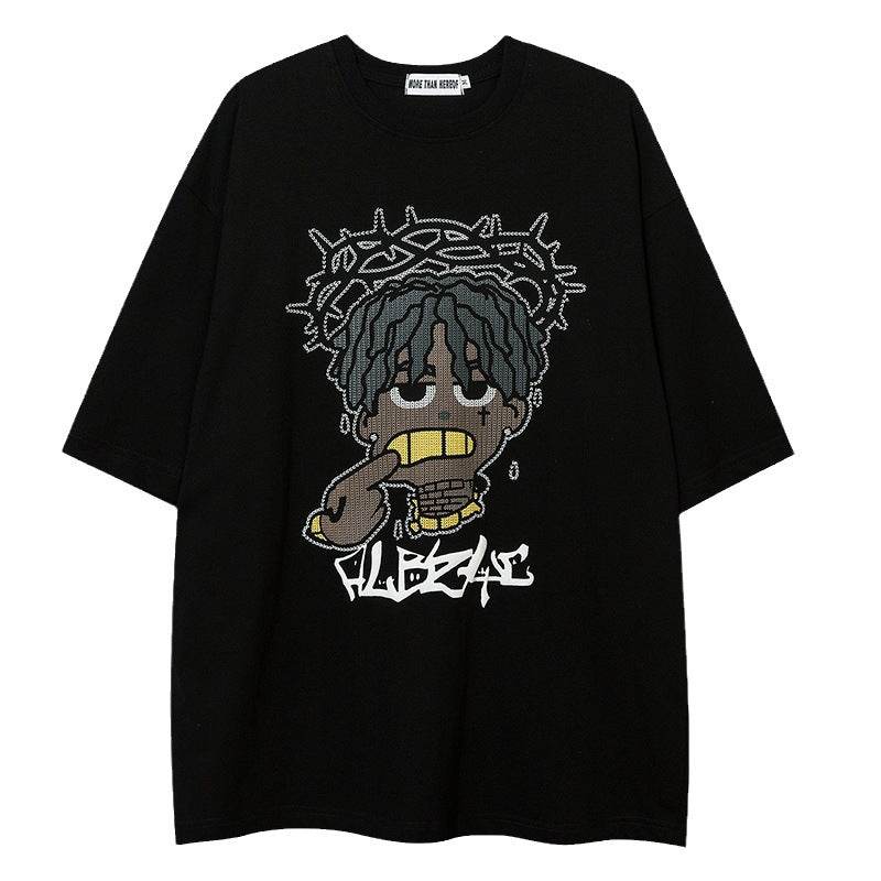 Cartoon Loose Half Sleeve Streetwear Short Sleeve T-Shirt For Men | MuddyStock Originals MuddyStock