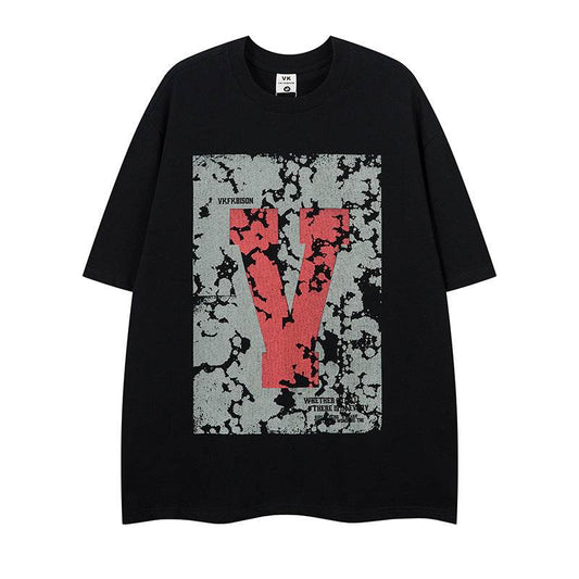 Short Sleeve T-Shirt for Men Streetwear Casual Loose Fit Tee | MuddyStock Originals Black MuddyStock