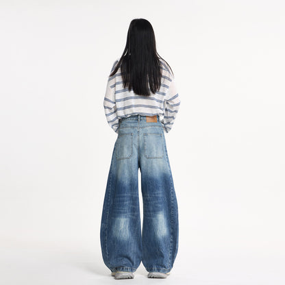 Washed Cracked Knife-Edge Denim Pants for Women | MuddyStock Originals