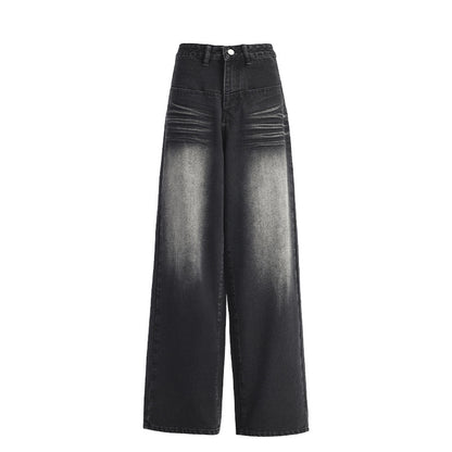 High Street  Washed Loose High-Waisted Wide-Leg Jeans for Women | MuddyStock Originals