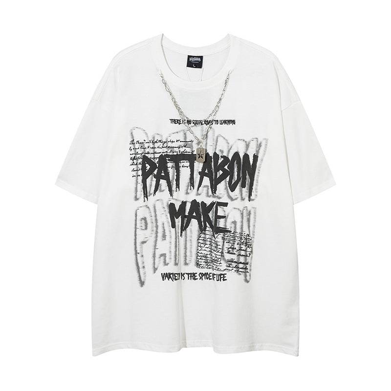 Streetwear Bubble Letter Print Short Sleeve T-Shirt for Women | MuddyStock Originals MuddyStock