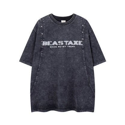 Men's short sleeved T-shirt retro washed pure cotton | MuddyStock Originals MuddyStock