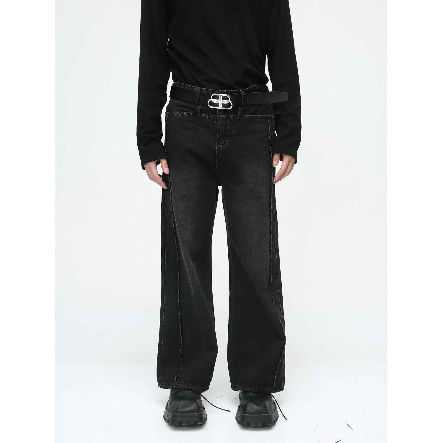Men's American-style Retro Casual Worn Looking Washed-out Jeans MuddyStock