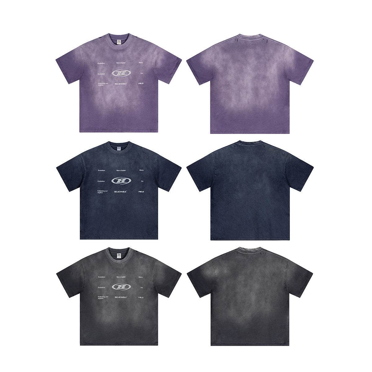 Retro Washed Round Neck Short Sleeve Men And Women MuddyStock