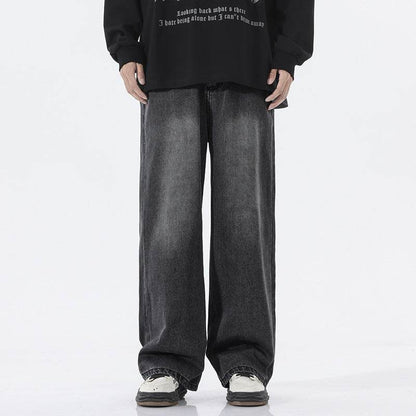 Trend Half Elastic Waist Jeans For Men Smoky Gray MuddyStock