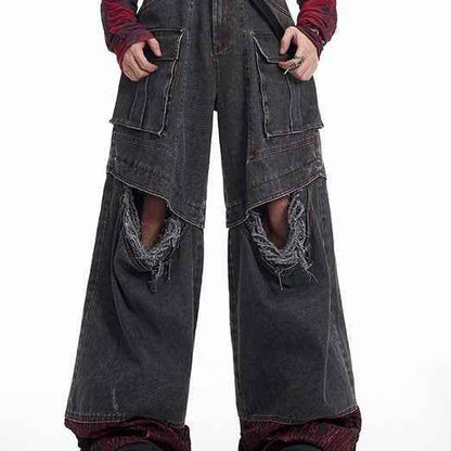 Niche American Retro Destroyed Jeans MuddyStock