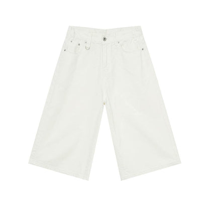Retro Distressed Flared Cropped Pants For Men And Women White MuddyStock