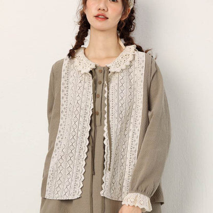 Lace-up Outer Cotton And Linen Waistcoat Vest For Women MuddyStock