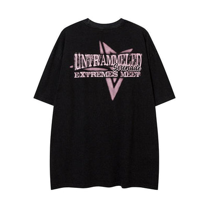 Cartoon Five-pointed Star Printed Short Sleeve For Men And Women MuddyStock