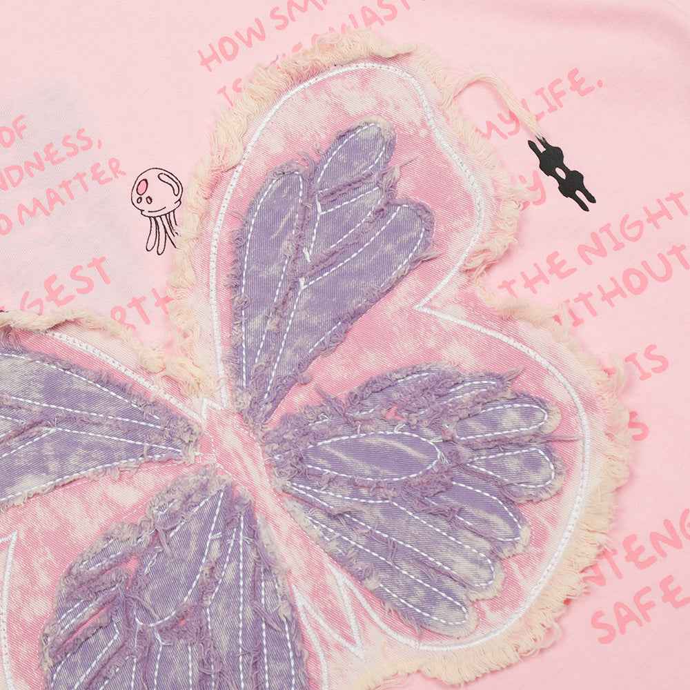 Butterfly Patch Casual Short-sleeved T-shirt For Men