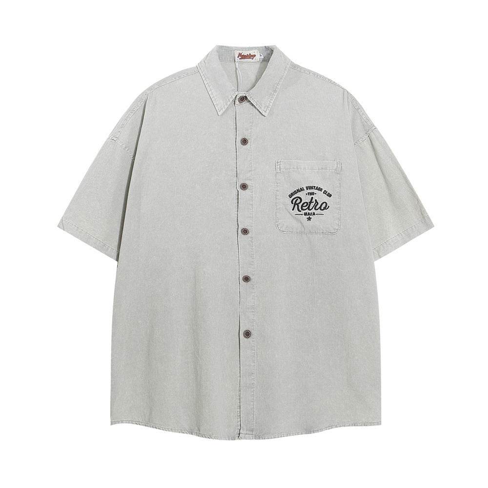 Letter Pocket Embroidered Casual Shirt For Men MuddyStock