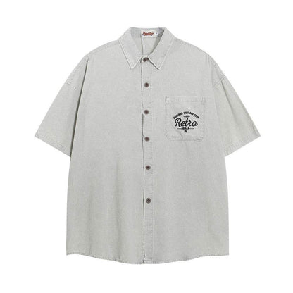 Letter Pocket Embroidered Casual Shirt For Men MuddyStock