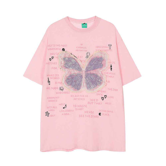 Butterfly Patch Casual Short-sleeved T-shirt For Men