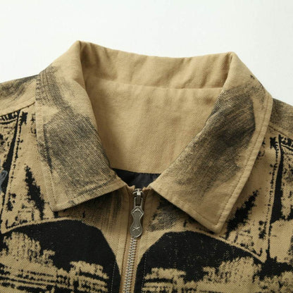 American Retro Graffiti And Badge Decoration Stitching Jacket For Men MuddyStock